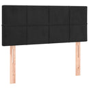 sengegavl med LED-lys 100x5x78/88 cm fløjl sort