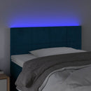 sengegavl med LED-lys 100x5x78/88 cm fløjl mørkeblå
