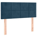 sengegavl med LED-lys 100x5x78/88 cm fløjl mørkeblå