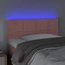 sengegavl med LED-lys 100x5x78/88 cm fløjl lyserød