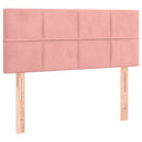 sengegavl med LED-lys 100x5x78/88 cm fløjl lyserød