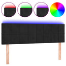 sengegavl med LED-lys 144x5x78/88 cm fløjl sort