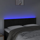 sengegavl med LED-lys 144x5x78/88 cm fløjl sort