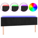 sengegavl med LED-lys 160x5x78/88 cm velour sort