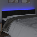 sengegavl med LED-lys 160x5x78/88 cm velour sort
