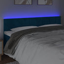 sengegavl med LED-lys 160x5x78/88 cm fløjl mørkeblå