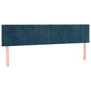 sengegavl med LED-lys 160x5x78/88 cm fløjl mørkeblå