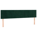 sengegavl med LED-lys 180x5x78/88 cm fløjl mørkegrøn