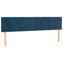sengegavl med LED-lys 180x5x78/88 cm fløjl mørkeblå