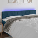 sengegavl med LED-lys 180x5x78/88 cm fløjl mørkeblå