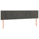 sengegavl med LED-lys 200x5x78/88 cm velour mørkegrå