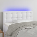 sengegavl med LED-lys 80x5x78/88 cm kunstlæder hvid