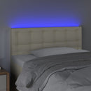 sengegavl med LED-lys 80x5x78/88 cm kunstlæder cremefarvet