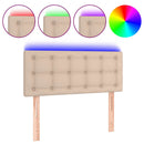 sengegavl med LED-lys 80x5x78/88 cm kunstlæder cappuccinofarvet