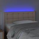 sengegavl med LED-lys 80x5x78/88 cm kunstlæder cappuccinofarvet