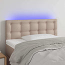 sengegavl med LED-lys 80x5x78/88 cm kunstlæder cappuccinofarvet