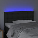 sengegavl med LED-lys 90x5x78/88 cm kunstlæder sort