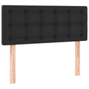 sengegavl med LED-lys 90x5x78/88 cm kunstlæder sort