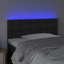 sengegavl med LED-lys 100x5x78/88 cm kunstlæder sort