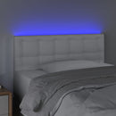 sengegavl med LED-lys 100x5x78/88 cm kunstlæder hvid