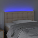 sengegavl med LED-lys 100x5x78/88cm kunstlæder cappuccinofarvet