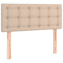 sengegavl med LED-lys 100x5x78/88cm kunstlæder cappuccinofarvet