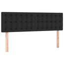 sengegavl med LED-lys 144x5x78/88 cm kunstlæder sort