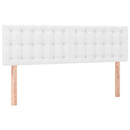 sengegavl med LED-lys 144x5x78/88 cm kunstlæder hvid