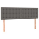 sengegavl med LED-lys 144x5x78/88 cm kunstlæder grå
