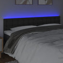 sengegavl med LED-lys 160x5x78/88 cm kunstlæder sort