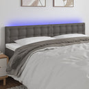 sengegavl med LED-lys 160x5x78/88 cm kunstlæder grå