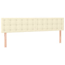sengegavl med LED-lys 180x5x78/88 cm kunstlæder cremefarvet