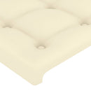 sengegavl med LED-lys 180x5x78/88 cm kunstlæder cremefarvet