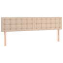 sengegavl med LED-lys 180x5x78/88cm kunstlæder cappuccinofarvet