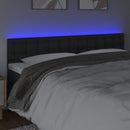 sengegavl med LED-lys 200x5x78/88 cm kunstlæder sort