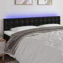 sengegavl med LED-lys 200x5x78/88 cm kunstlæder sort