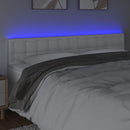 sengegavl med LED-lys 200x5x78/88 cm kunstlæder hvid