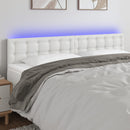 sengegavl med LED-lys 200x5x78/88 cm kunstlæder hvid