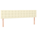sengegavl med LED-lys 200x5x78/88 cm kunstlæder cremefarvet