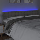sengegavl med LED-lys 200x5x78/88 cm kunstlæder grå
