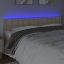 sengegavl med LED-lys 200x5x78/88cm kunstlæder cappuccinofarvet