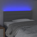 sengegavl med LED-lys 80x5x78/88 cm stof lysegrå