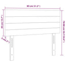 sengegavl med LED-lys 80x5x78/88 cm stof lysegrå