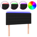 sengegavl med LED-lys 80x5x78/88 cm stof sort
