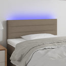 sengegavl med LED-lys 80x5x78/88 cm stof gråbrun