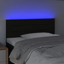 sengegavl med LED-lys 90x5x78/88 cm stof sort