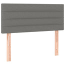 sengegavl med LED-lys 100x5x78/88 cm stof mørkegrå