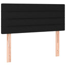 sengegavl med LED-lys 100x5x78/88 cm stof sort