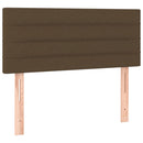 sengegavl med LED-lys 100x5x78/88 cm stof mørkebrun
