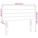 sengegavl med LED-lys 100x5x78/88 cm stof mørkebrun